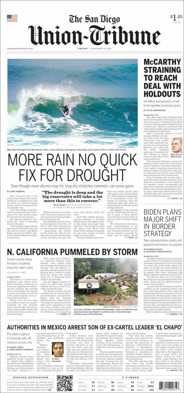 Portada de The San Diego Union-Tribune (USA)