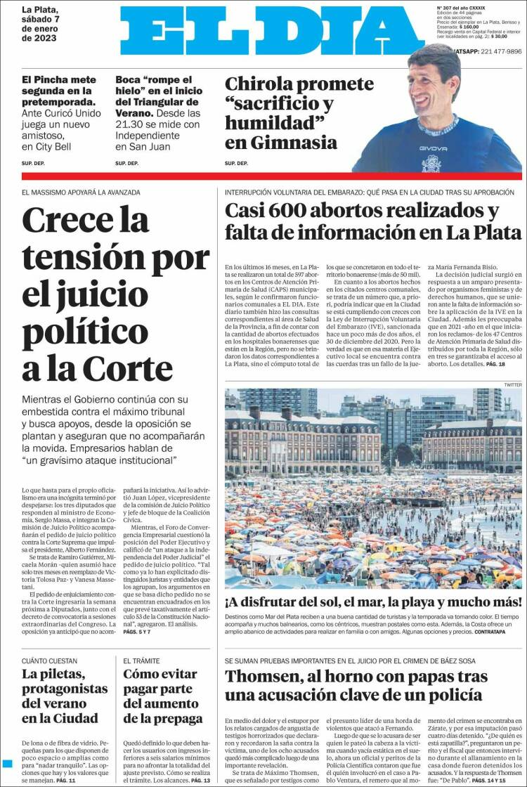 Portada de El Día de la Plata (Argentina)