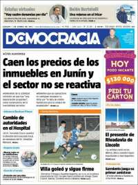 Portada de Diario Democracia (Argentina)