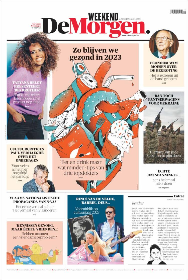 Portada de De Morgen (B&eacute;lgica)