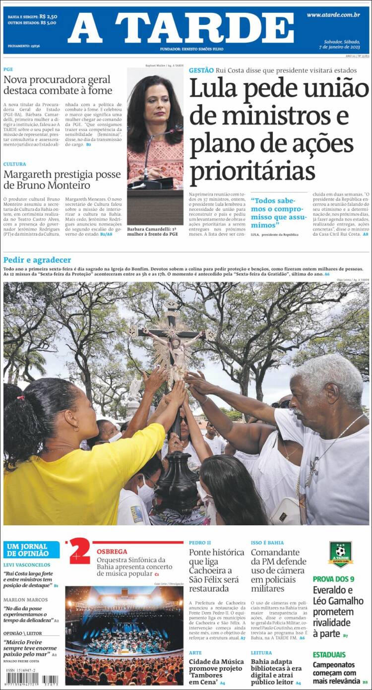 Portada de Diário A Tarde (Brasil)