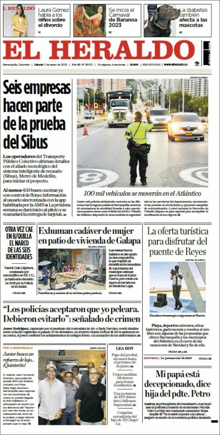 Portada de El Heraldo (Colombia)