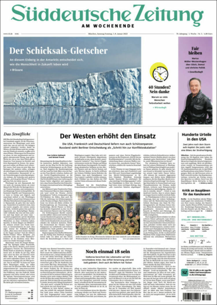 Portada de Sueddeutsche (Alemania)