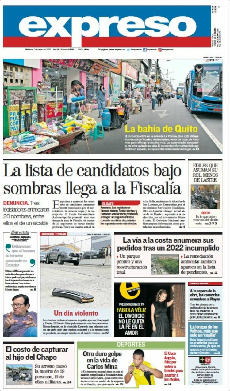 Portada de Expreso (Ecuador)