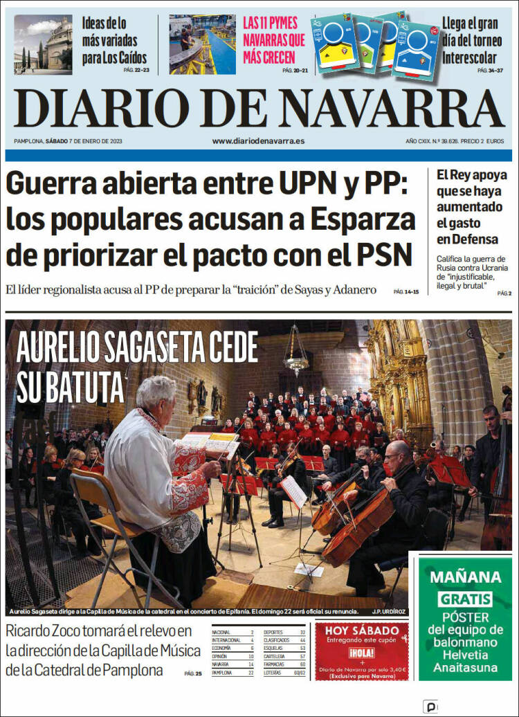 Portada de Diario de Navarra (España)