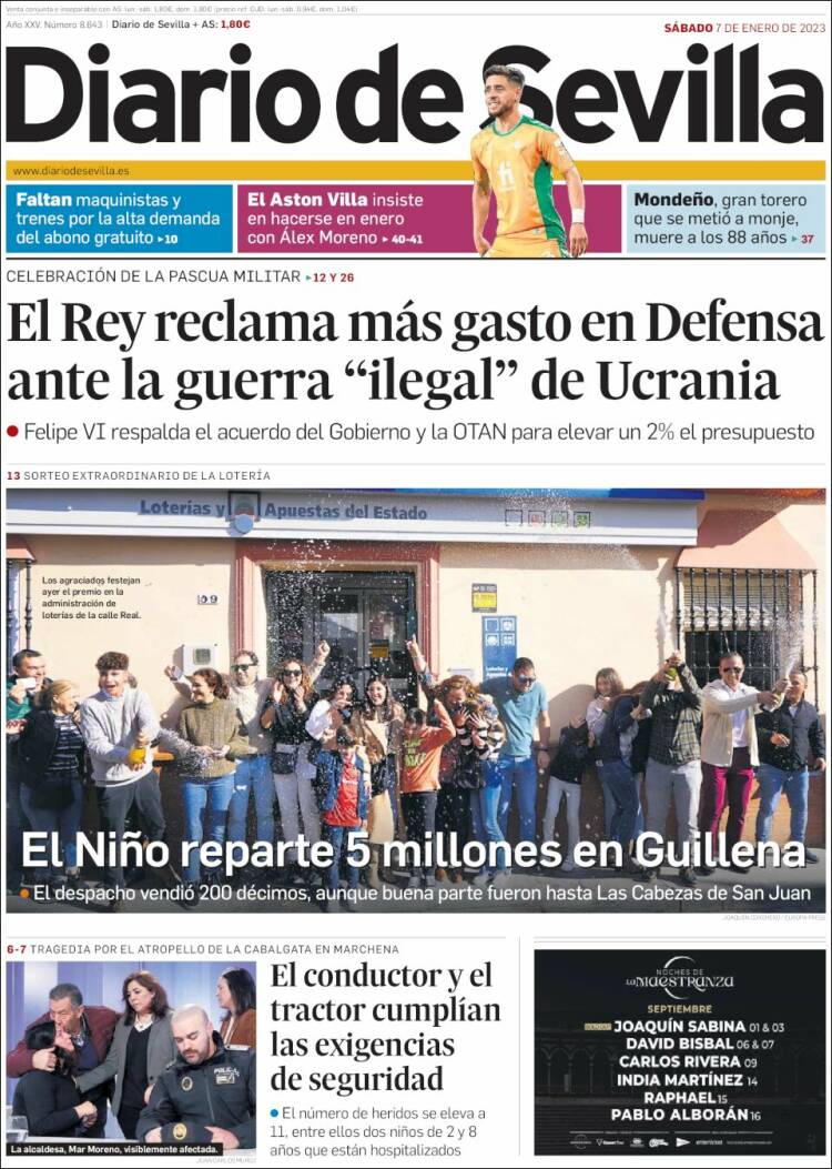 Portada de Diario de Sevilla (España)