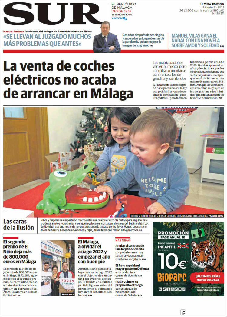 Portada de Diario el Sur (España)