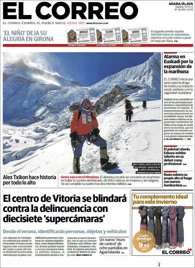 Portada de El Correo - Álava (España)