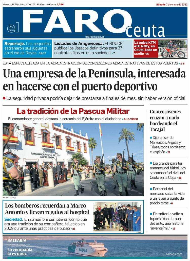 Portada de El Faro de Ceuta (España)