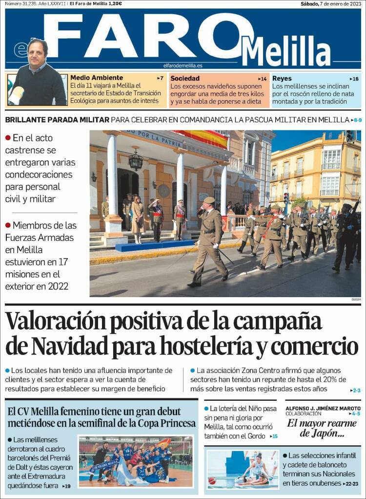 Portada de El Faro de Melilla (España)