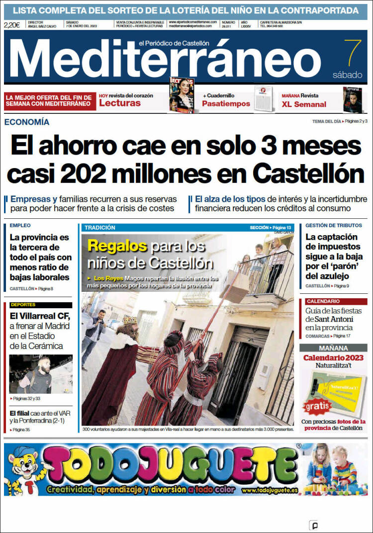 Portada de El Periódico Mediterraneo (España)