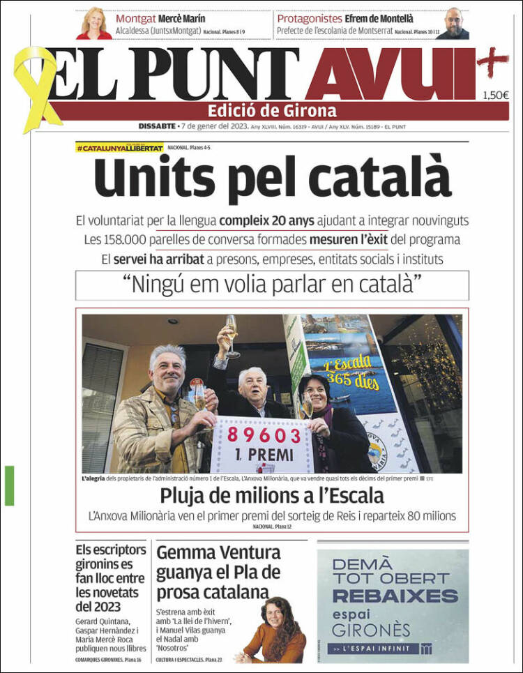 Portada de El Punt Avui - Girona (España)