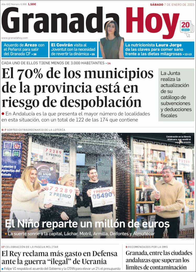 Portada de Granada Hoy (España)