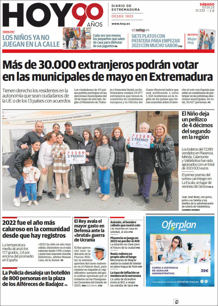 Portada de Hoy - Badajoz (España)