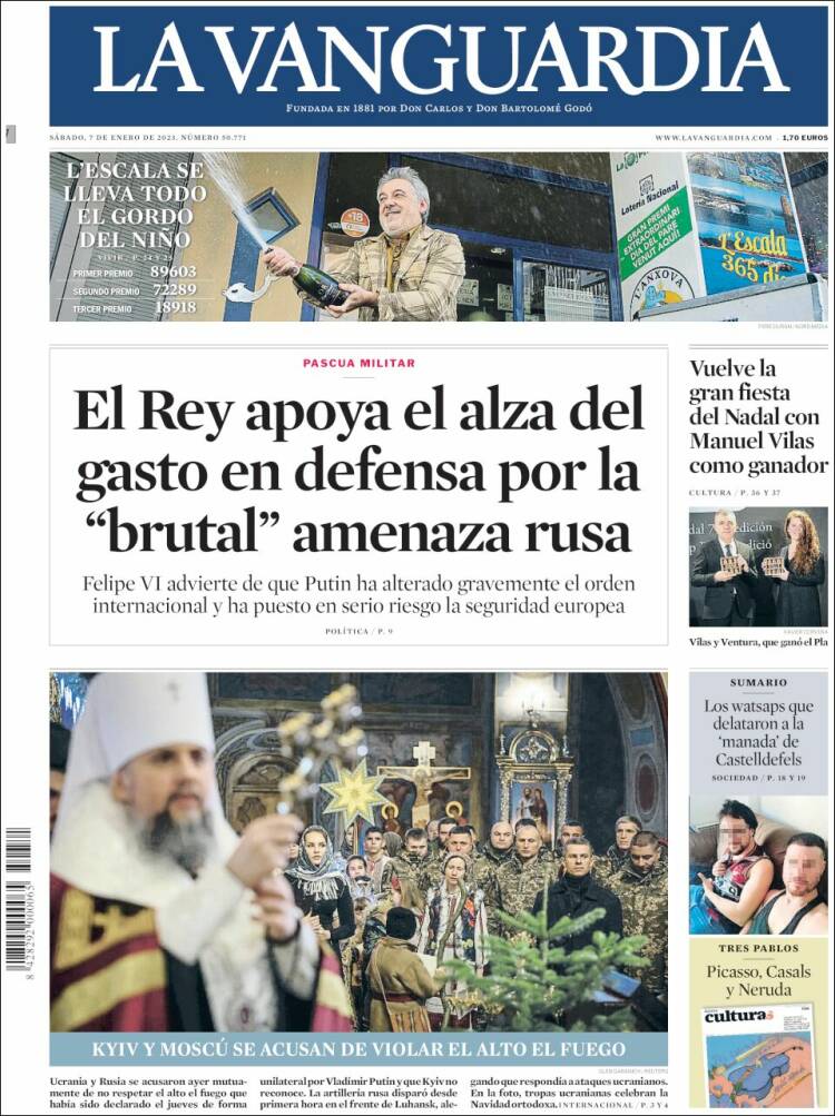 Portada de La Vanguardia (España)