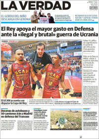 Portada de La Verdad de Murcia (España)