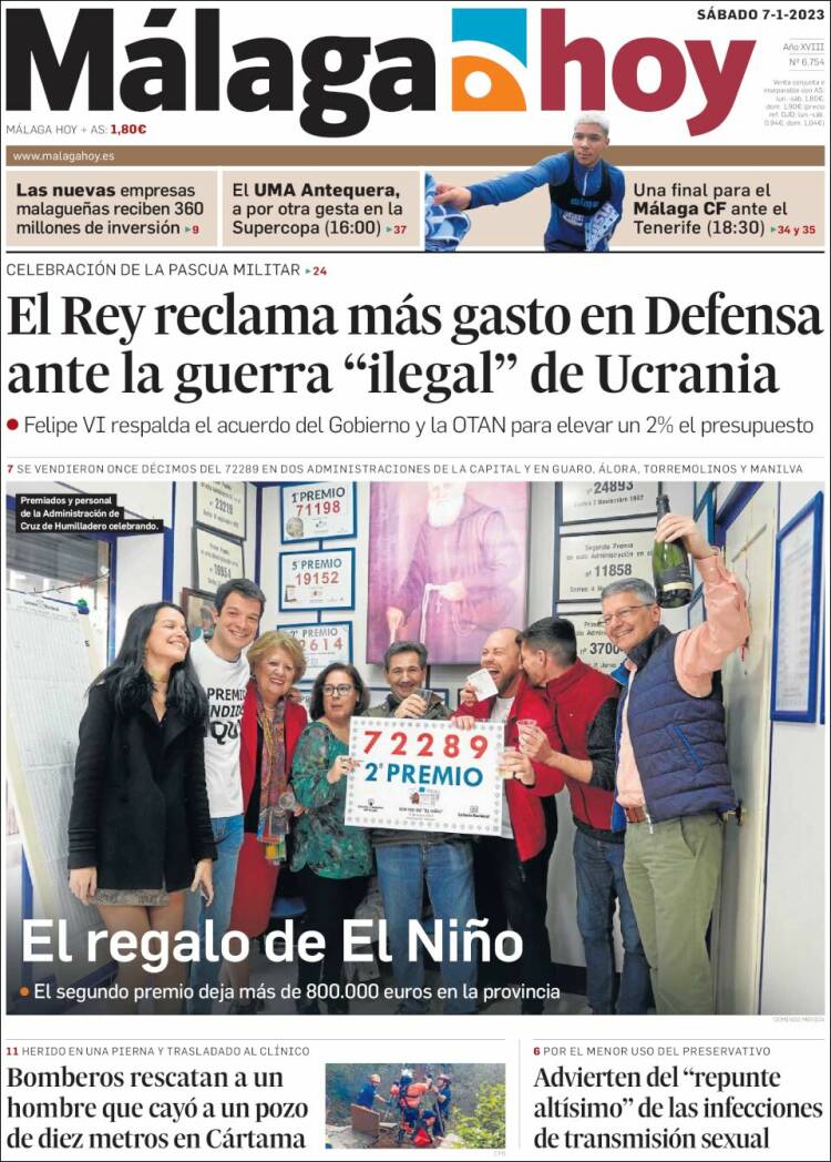 Portada de Málaga Hoy (España)