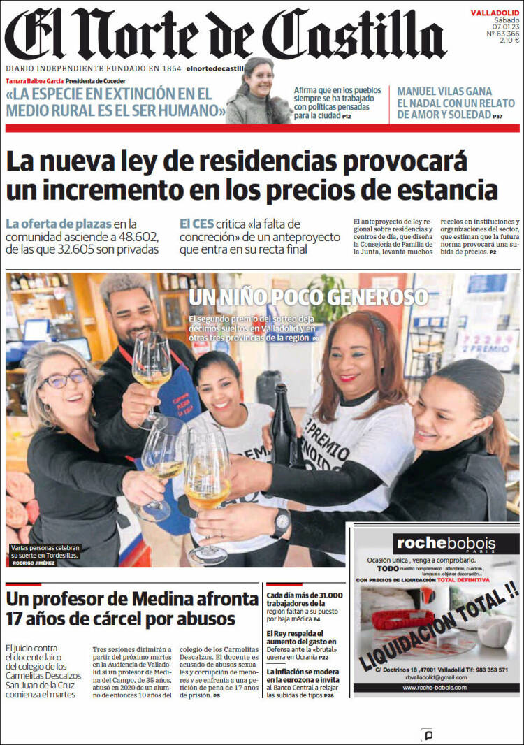 Portada de Norte de Castilla - Valladolid (España)
