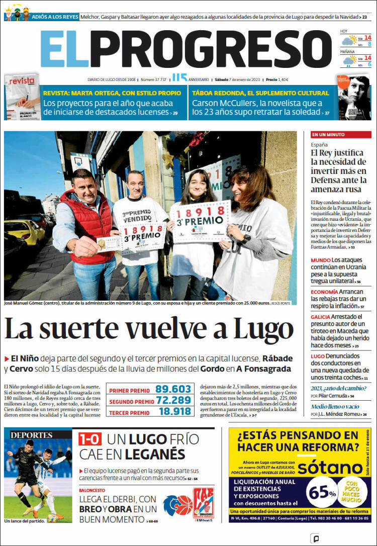 Portada de El Progreso (España)