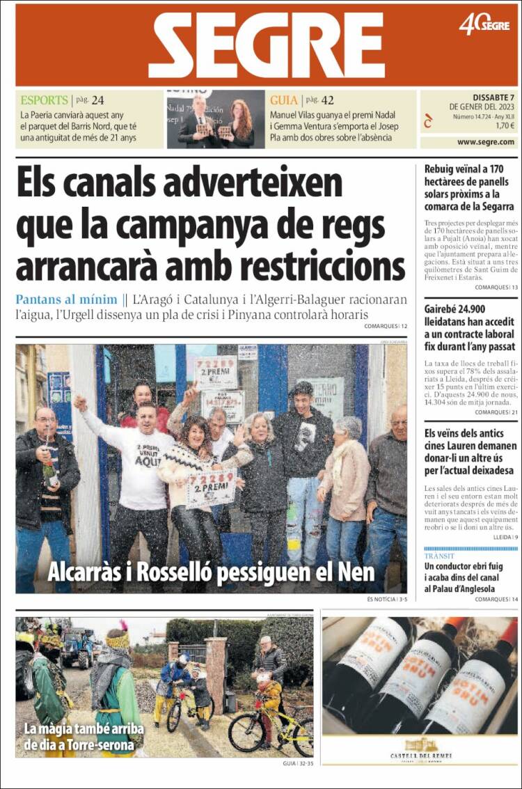 Portada de Segre (España)