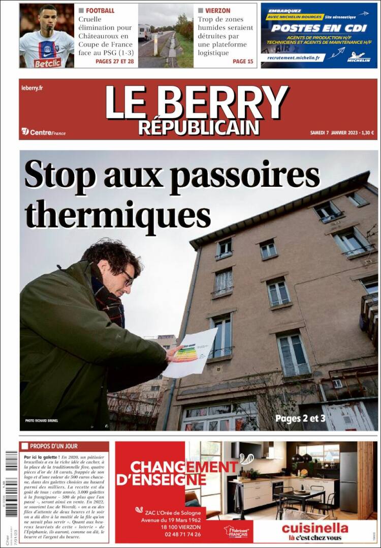 Portada de Berry Republicain (Francia)