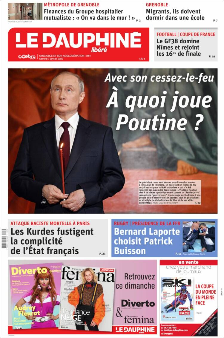 Portada de Le Dauphiné Libéré (Francia)