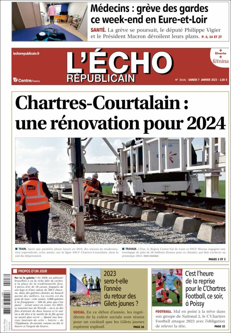 Portada de L'Echo Républicain (Francia)