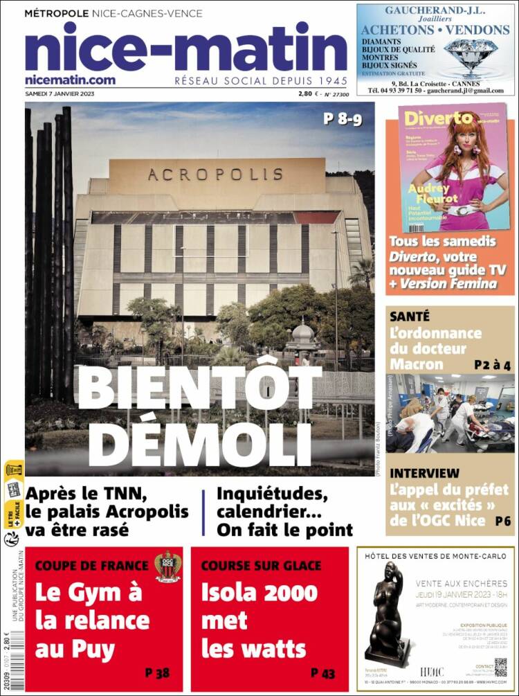 Portada de Nice-Matin (Francia)