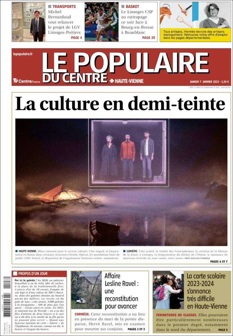Portada de Le Populaire du Centre (Francia)