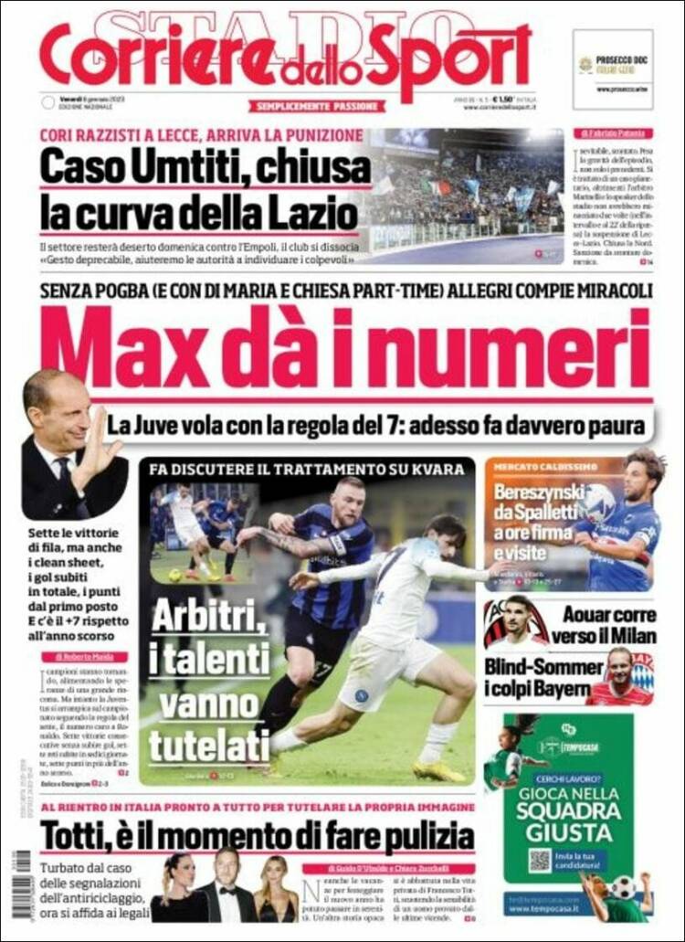 Portada de Corriere dello Sport (Italia)