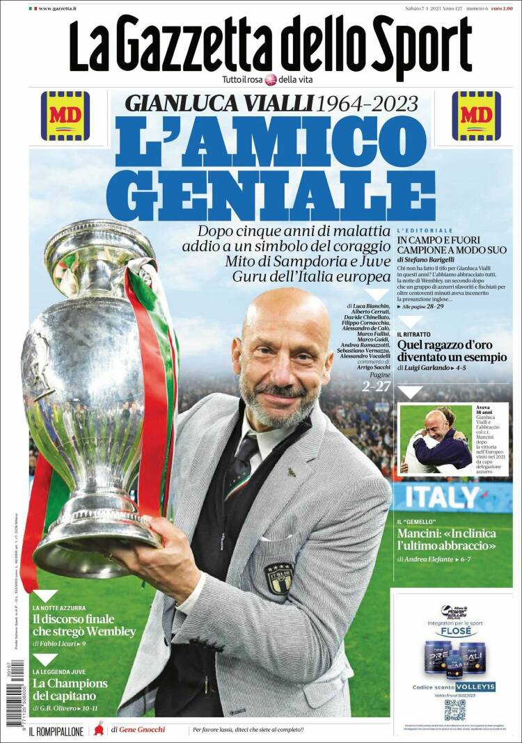 Portada de La Gazzetta dello Sport (Italia)