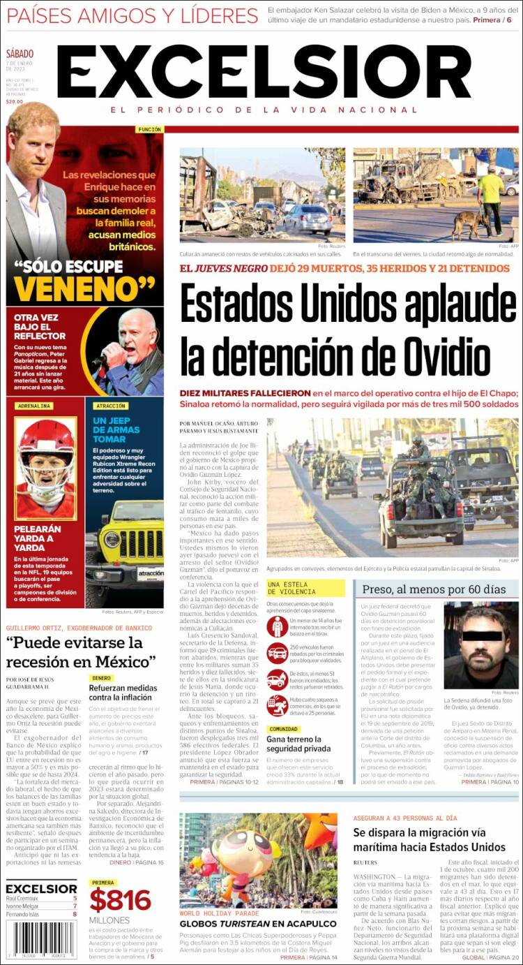 Portada de Excelsior (México)