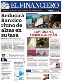 Portada de El Financiero (México)