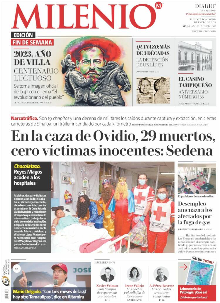 Portada de Milenio - Tamaulipas (México)