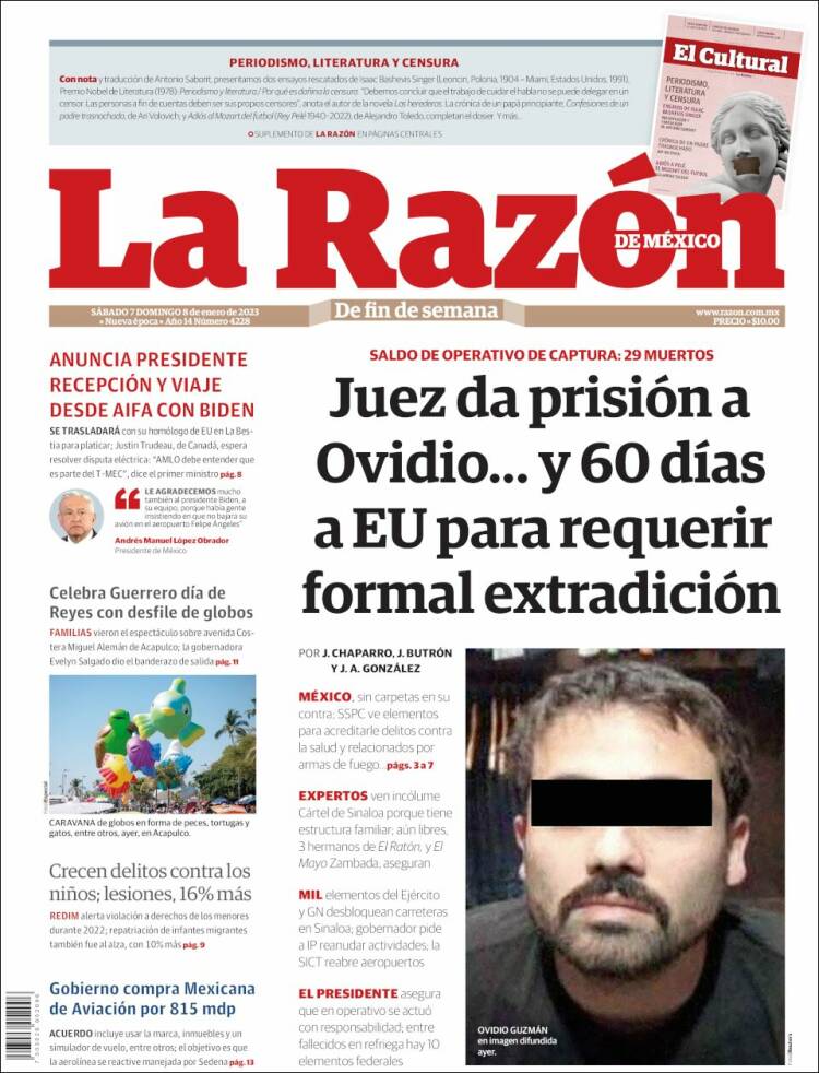 Portada de La Razón (México)