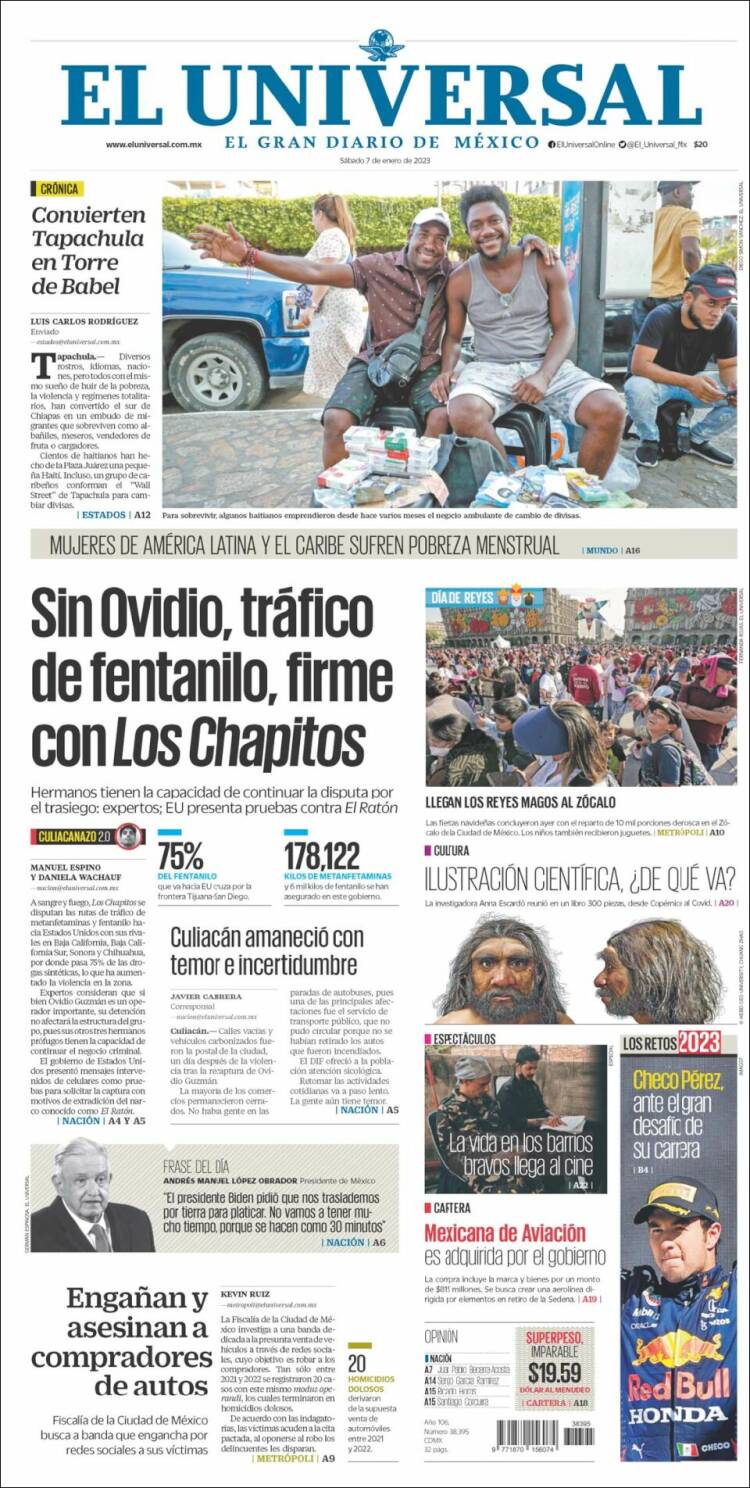 Portada de El Universal (México)