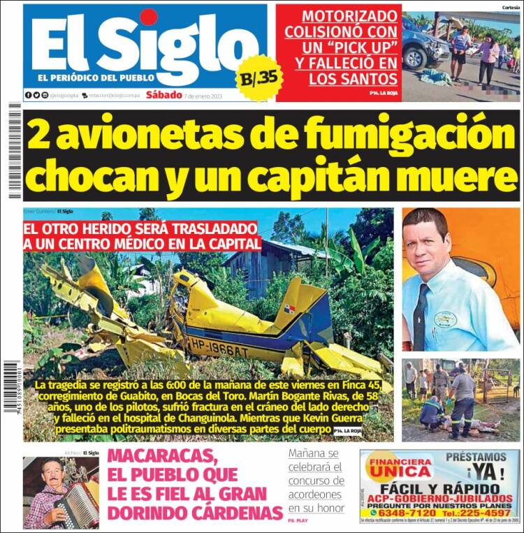 Portada de El Siglo (Panam&aacute;)