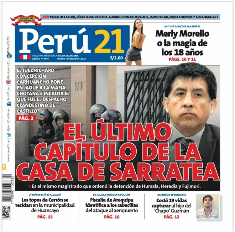 Portada de Perú 21 (Per&uacute;)