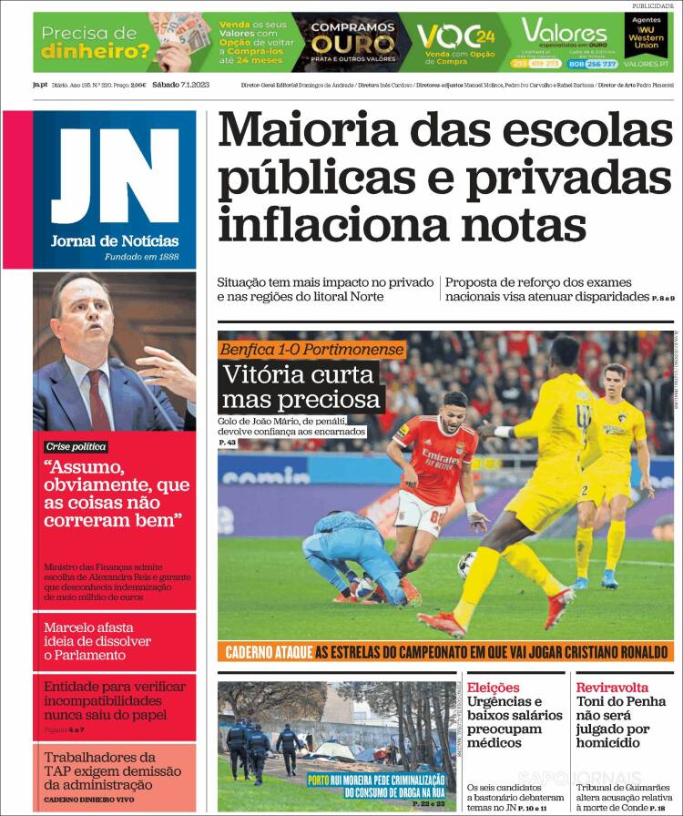 Portada de Jornal de Notícias (Portugal)