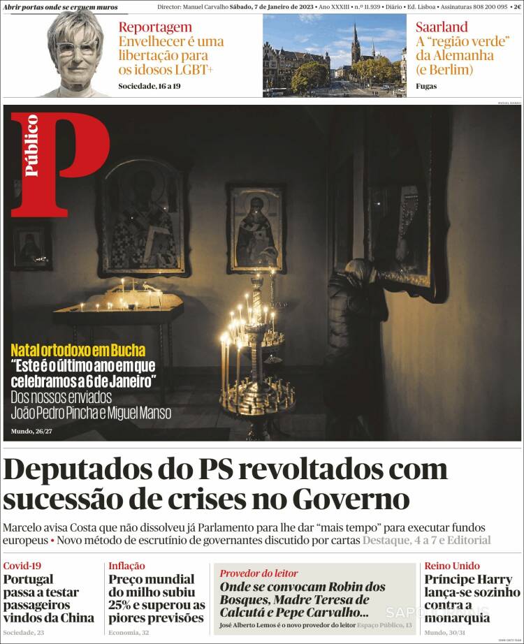 Portada de Público (Portugal)