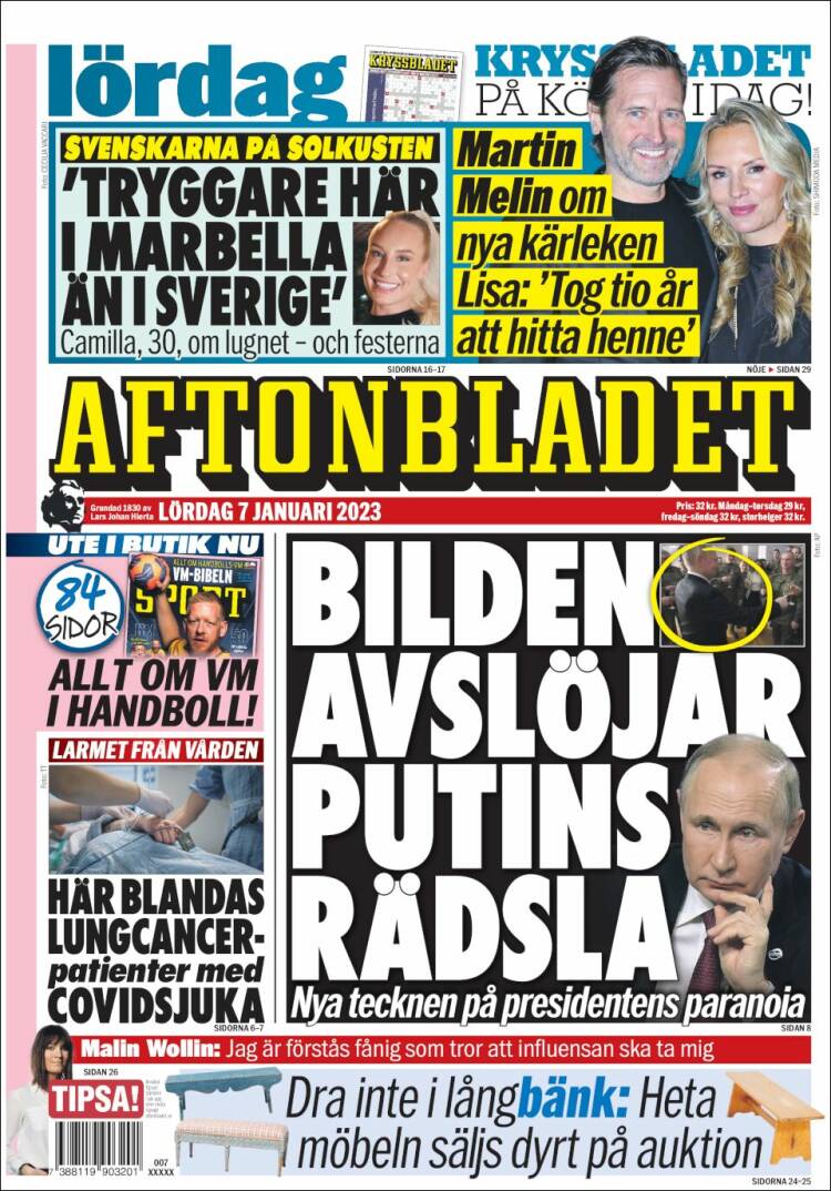 Portada de Aftonbladet (Suecia)