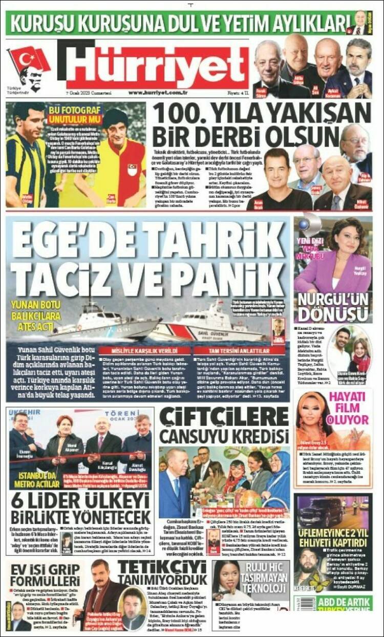 Portada de Hürriyet (Turqu&iacute;a)