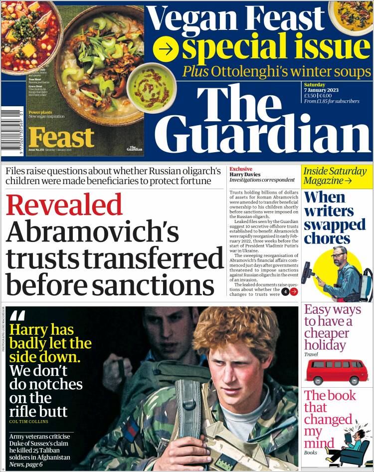 Portada de The Guardian (United Kingdom)