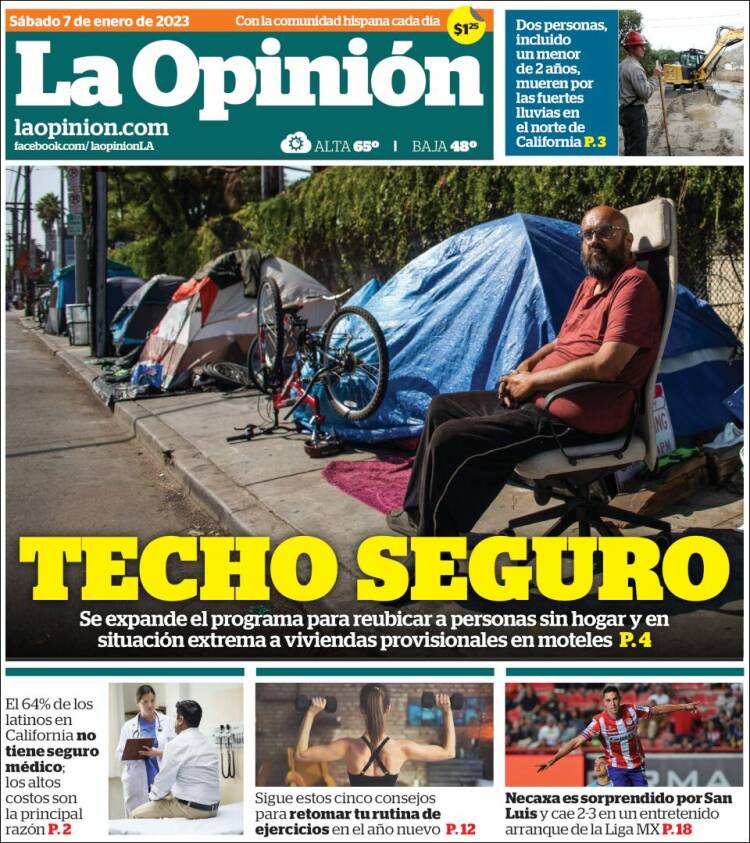 Portada de La Opinión (États-Unis)