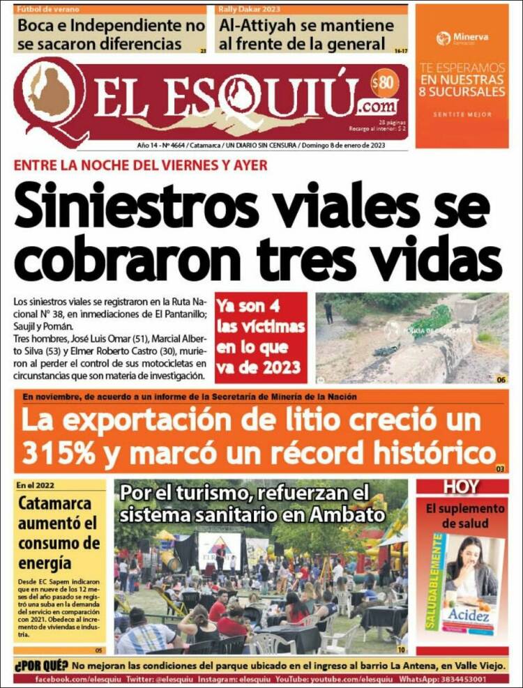 Portada de El Esquiu (Argentina)