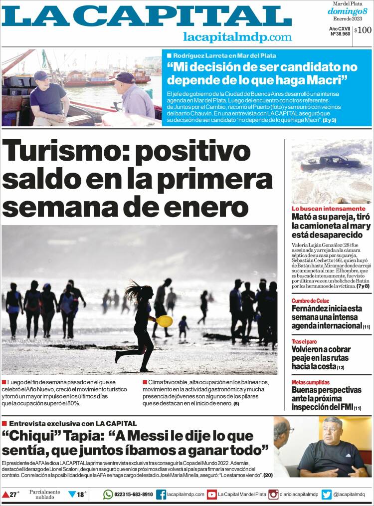 Portada de Diario La Capital - Mar del Plata (Argentina)