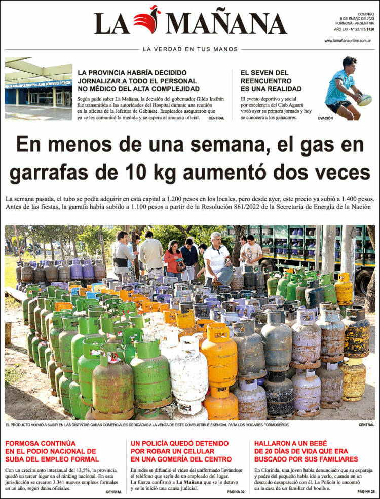 Portada de Diario La Mañana (Argentina)