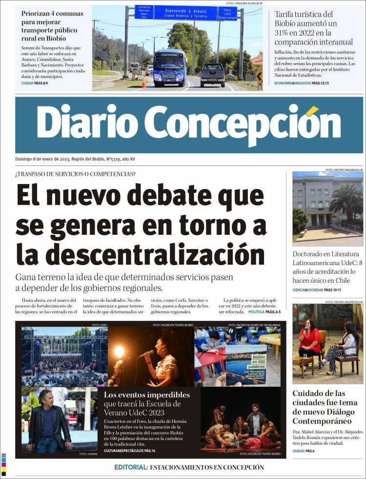 Portada de Diario de Concepción (Chile)