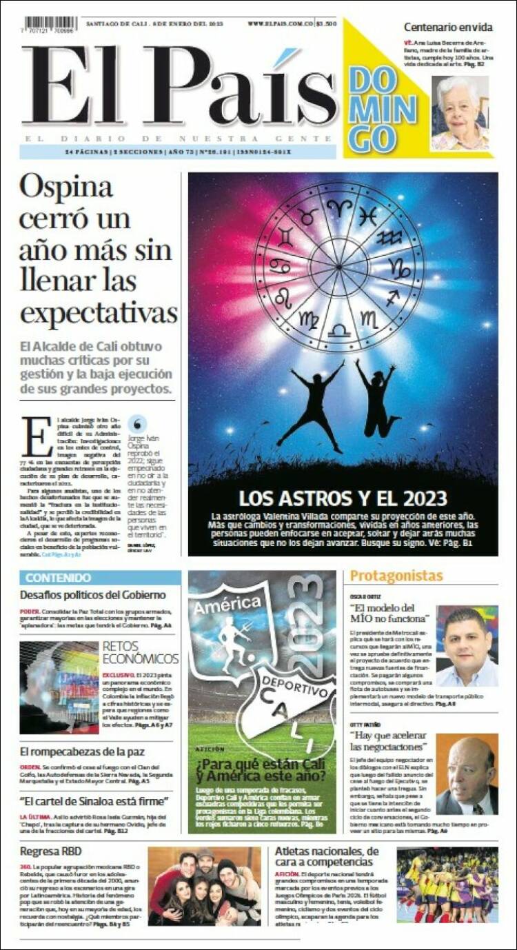 Portada de El País - Cali (Colombia)