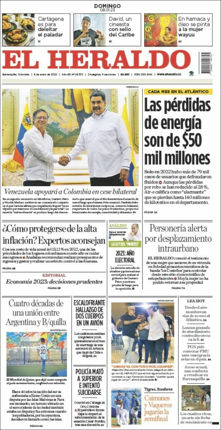 Portada de El Heraldo (Colombia)